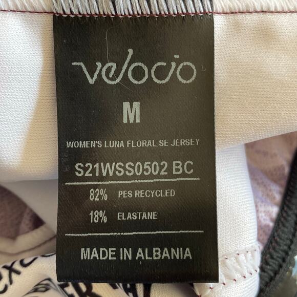 VELOCIO Cycling Luna Floral SE Short Sleeve Jersey in Dark Cherry, Size Medium - Picture 4 of 12